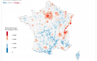 Cartes du revenu des ménages en France