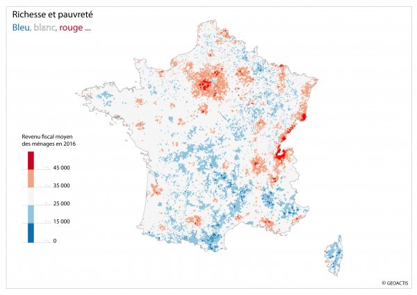 Carte revenu France distribution spatiale géomarketing